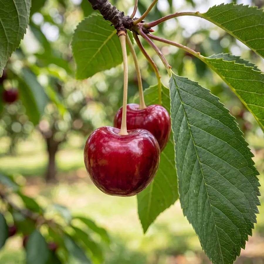 Fruits sur l'arbre : cerise