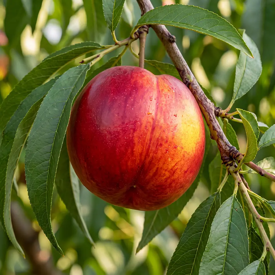 Fruits sur l'arbre : nectarine